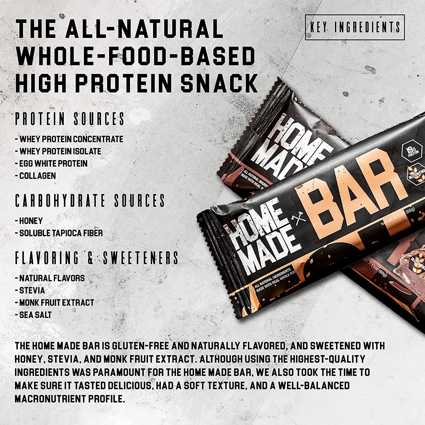 Axe & Slede - Home Made Protein & Snack Bar - Lemon Cookie Crunch, (12) Bars