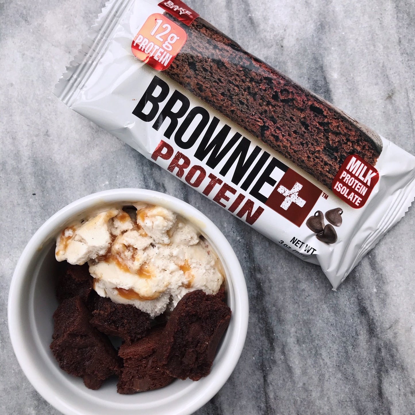 Bake City | Protein Brownie Plus - 12g Whey Protein Isolate, Kosher, Natural Flavors, 3oz | Double Chocolate (Pack of 16)
