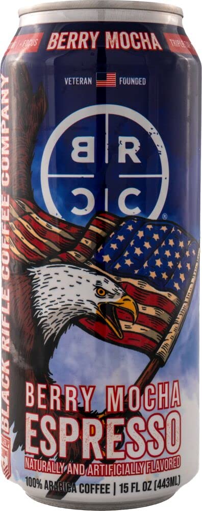 Black Rifle Coffee Company - 300mg Caffeine, Ready To Drink, 15oz Cans - Berry Mocha (Pack of 12)