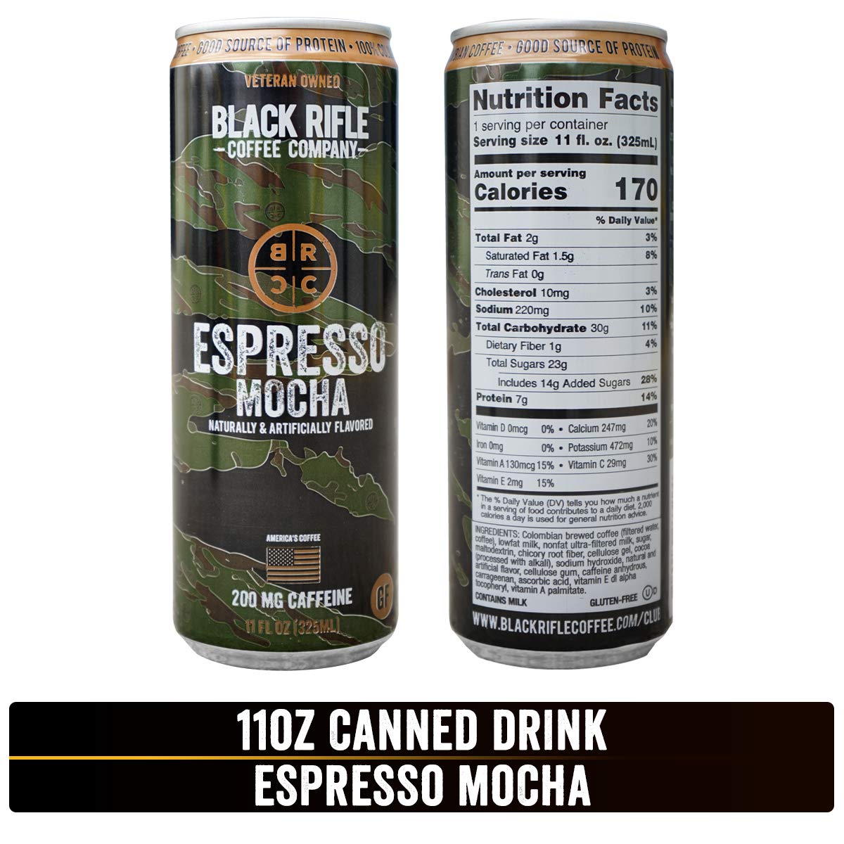 Black Rifle Coffee Company RTD - Espresso Mocha, 11 Fl Oz (Pack of 24)