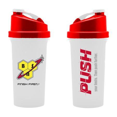 BSN | Shaker Bottle - Leak Proof, Vortex Mixer Grate included | White, 25 oz (800 ml)