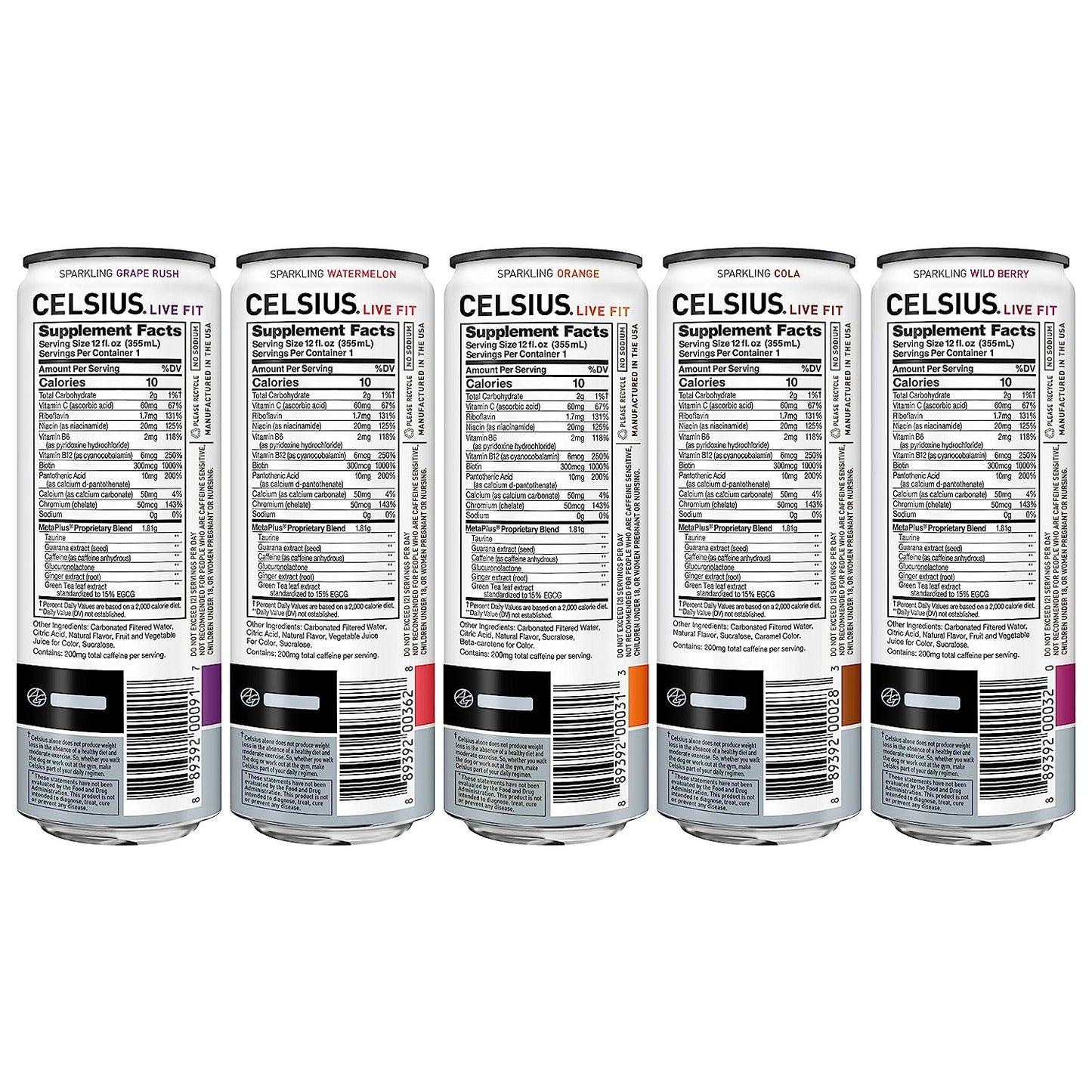 CELSIUS Sparkling Fitness Energy Drink, Zero Sugar, 12oz Slim Cans - Assorted Flavors Variety Pack (Pack of 12)ns