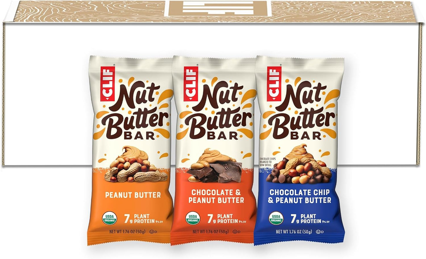 CLIF Nut Butter Bar - Organic Snack Bars - Variety Pack - Organic - Plant Protein - Non-GMO (1.76 Ounce Protein Snack Bars, 12 Count)
