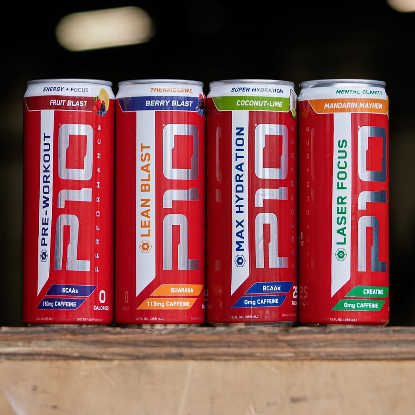 P10 Performance - Active Fuel Fitness Recovery Energy Drink, B Vitamins, Electrolytes for Hydration Recovery, Zero Sugar & Zero Calories, 150mg Caffeine - Cherry Lime, 12oz Cans (12 Pack)