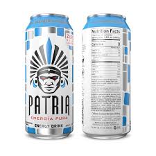 Patria Energy Drink - Blue Raspberry Pineapple - 16 oz Can (12 Pack Case)