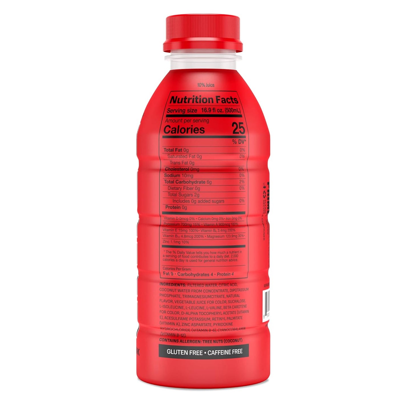 PRIME Hydration - Sports Drinks, Electrolyte Enhanced for Replenishing Fluids, 250mg BCAAs, B Vitamins, Antioxidants, Low Sugar - TROPICAL PUNCH, 16.9 Fl Oz (12 Pack)