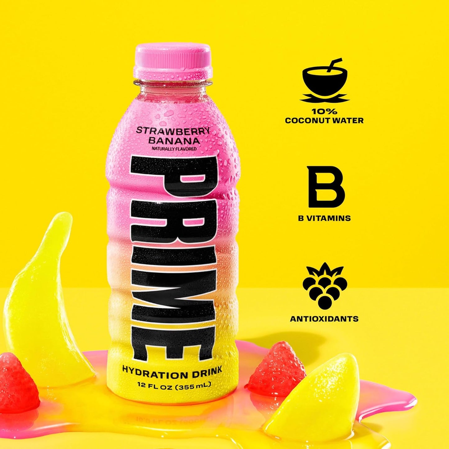 PRIME Hydration - Electrolytes Enhanced Sports Drink With BCAA, Antioxidants - Variety Pack, 16.9oz (12 Bottles)