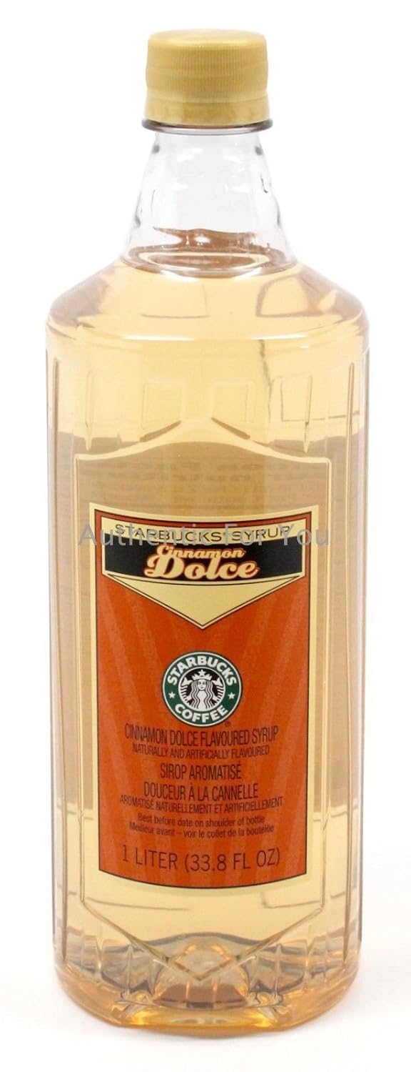 Starbucks - Flavoring Syrup For Coffee, Tea, Beverages - Same Used In Stores - Serve Hot or Cold - Cinnamon Dolce, 33.8 fl oz (1 Liter) - With Pump