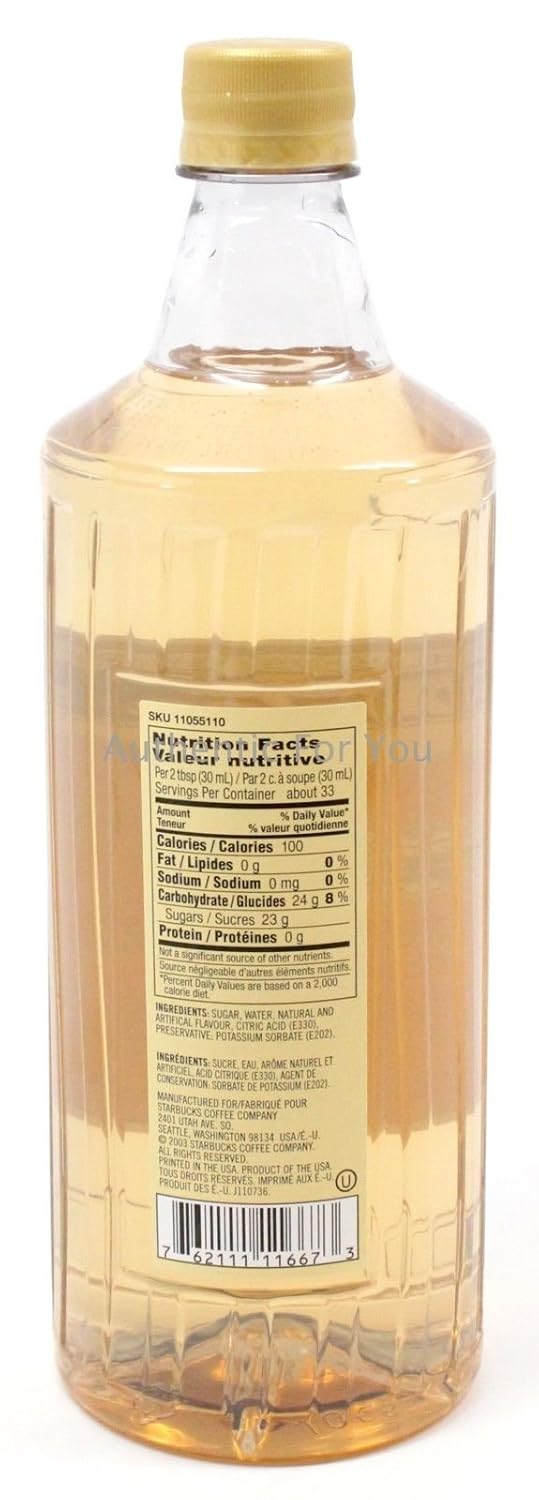 Starbucks - Flavoring Syrup For Coffee, Tea, Beverages - Same Used In Stores - Serve Hot or Cold - Cinnamon Dolce, 33.8 fl oz (1 Liter) - With Pump