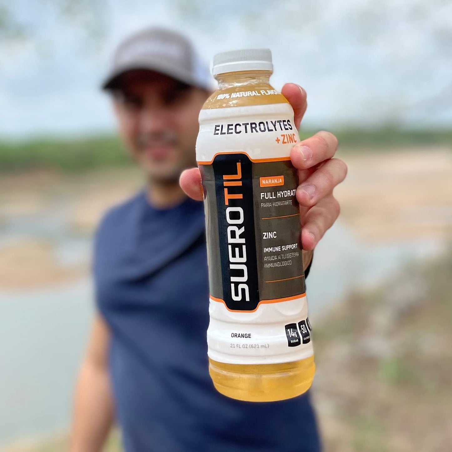 Suerotil - Full Hydration Beverage, Sugar Free, With Electrolytes, Zinc, Calcium, Magnesium - Orange, 12oz (12 Bottles)