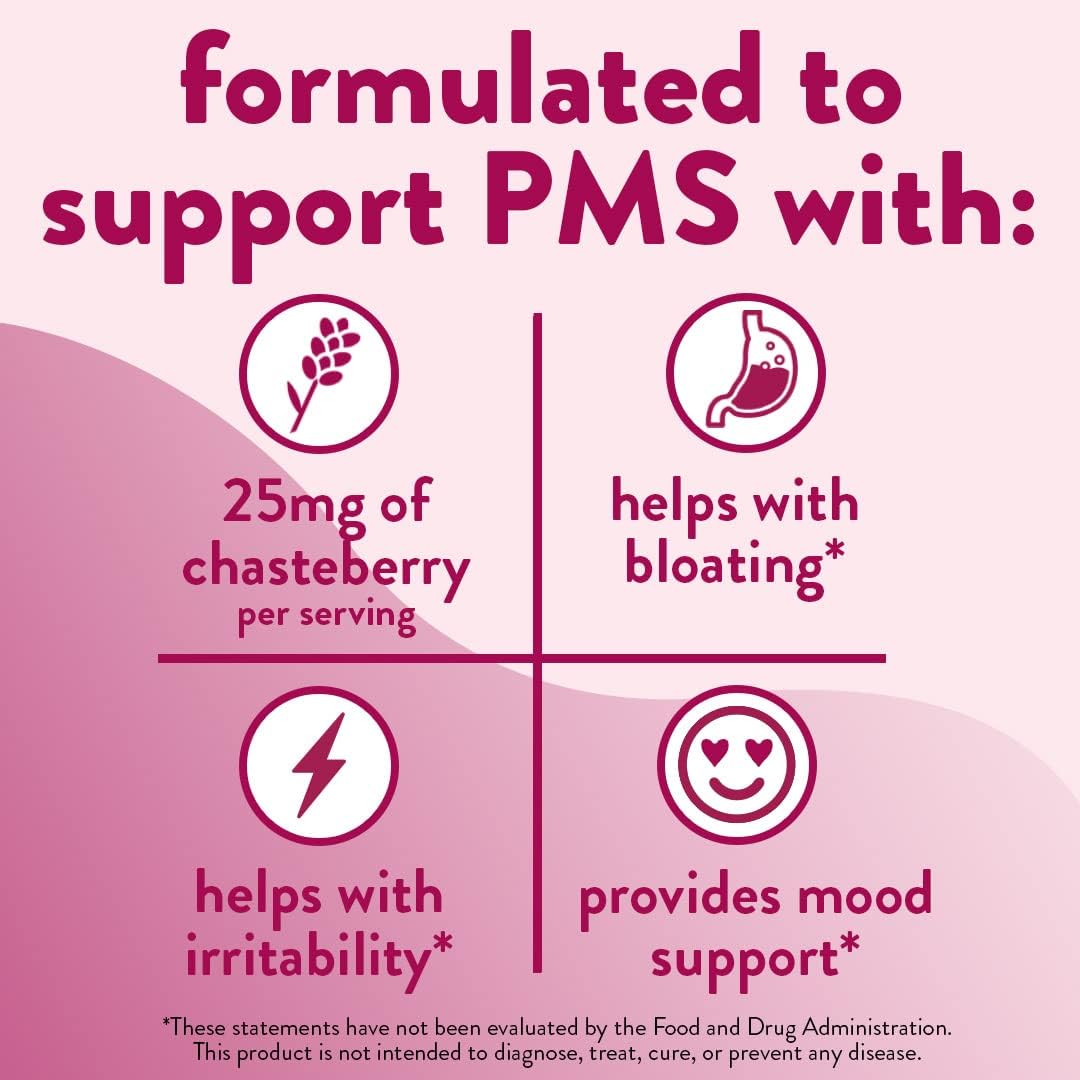 Vitafusion - PMS Daily Support With Bloating, Irritability, Mood - Blueberry Lavender, (60) Gummies