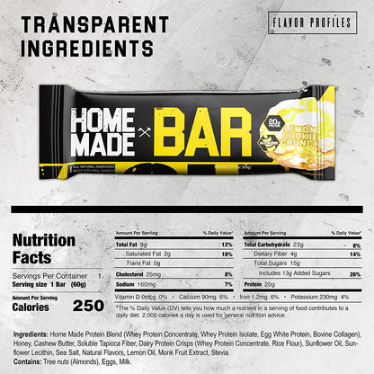 Axe & Slede - Home Made Protein & Snack Bar - Lemon Cookie Crunch, (12) Bars