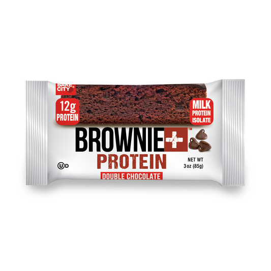 Bake City | Protein Brownie Plus - 12g Whey Protein Isolate, Kosher, Natural Flavors, 3oz | Double Chocolate (Pack of 16)