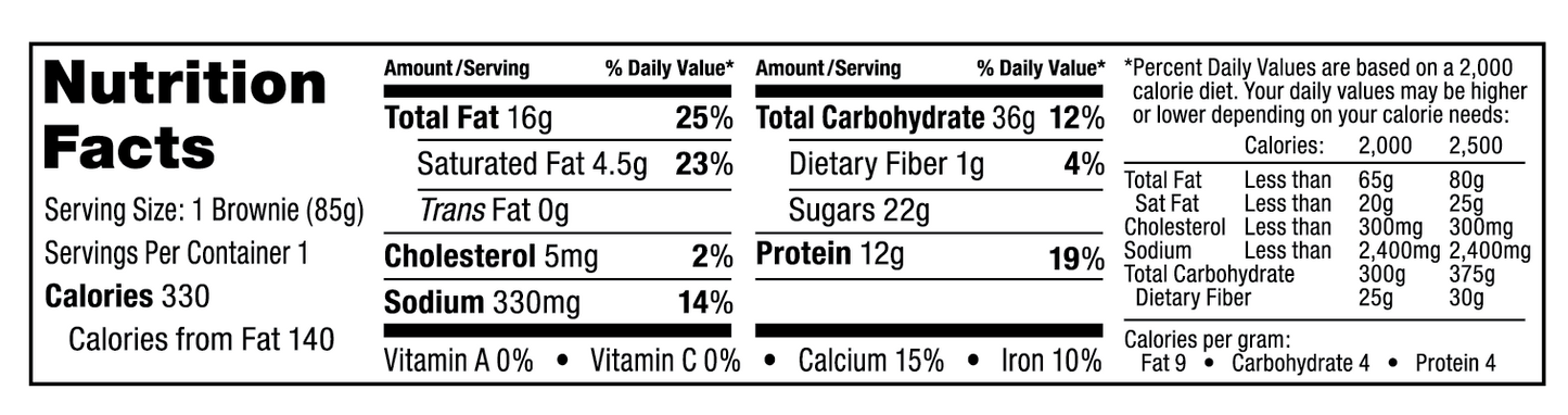 Bake City | Protein Brownie Plus - 12g Whey Protein Isolate, Kosher, Natural Flavors, 3oz | Double Chocolate (Pack of 16)