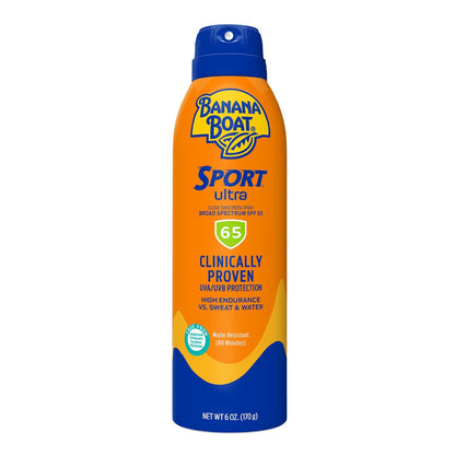 Banana Boat Sport Ultra SPF 65 Sunscreen Spray, 6oz | Spray Sunscreen SPF 65, Oxybenzone-Free, Water Resistant, 6oz (Pack of 2)