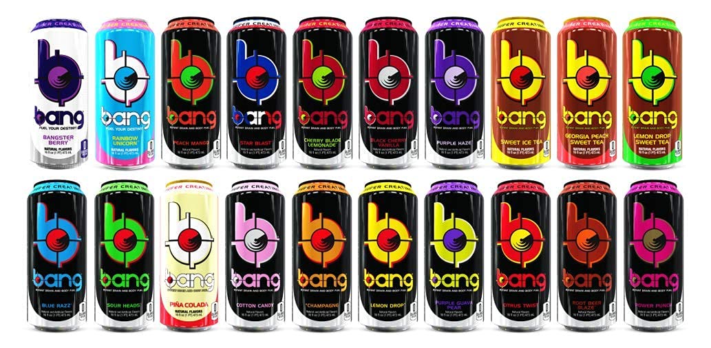 BANG Energy Drink Zero Calories, Sugar Free, With Super Creatine, Ultra CoQ10 - Surprise Variety Pack, 16oz Cans (Pack of 24)