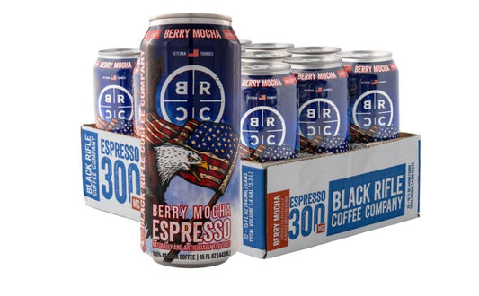 Black Rifle Coffee Company - 300mg Caffeine, Ready To Drink, 15oz Cans - Berry Mocha (Pack of 12)
