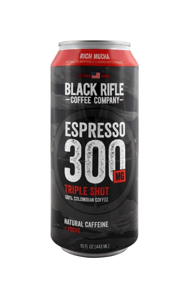 Black Rifle Coffee Company - 300mg Caffeine, Ready To Drink, 15oz Cans - Rich Mocha (Pack of 12)