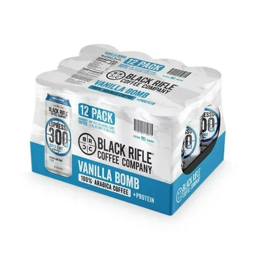 Black Rifle Coffee Company - 300mg Caffeine, Ready To Drink, 15oz Cans - Espresso Vanilla Bomb (Pack of 12)