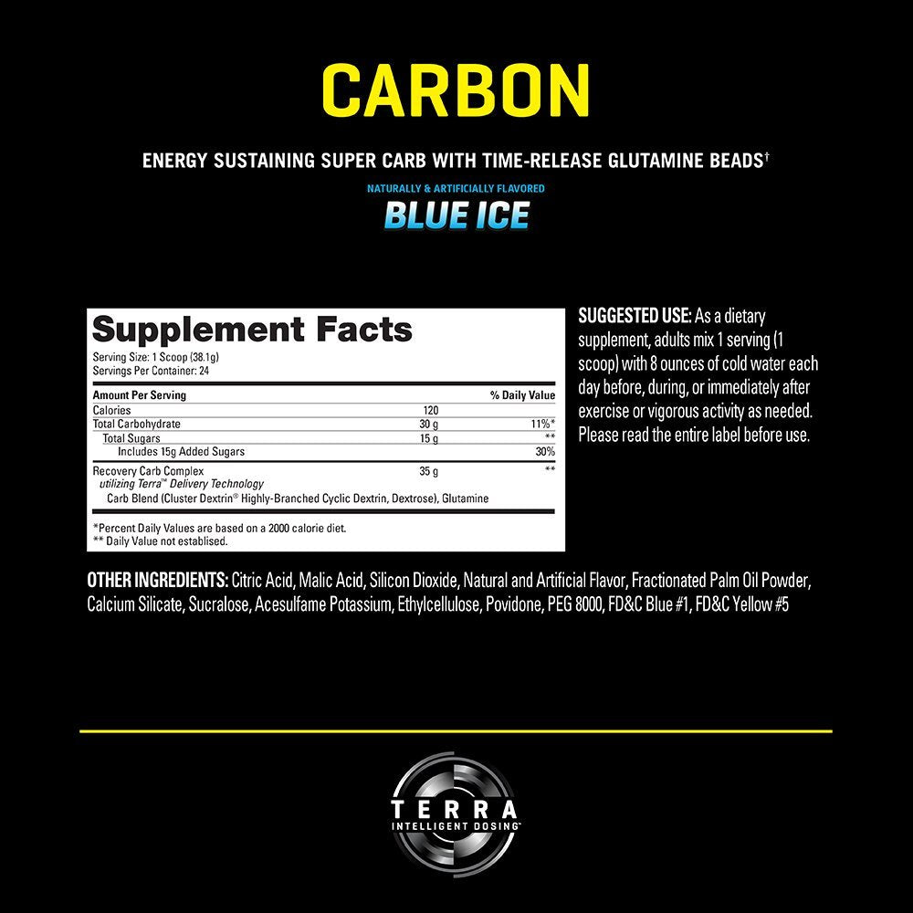 Performix - CARBON Super Carb Energy Powder, With Glutamine Beads - Blue Ice (4) LBS