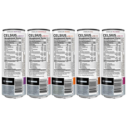 CELSIUS Sparkling Fitness Energy Drink, Zero Sugar, 12oz Slim Cans - Assorted Flavors Variety Pack (Pack of 12)ns