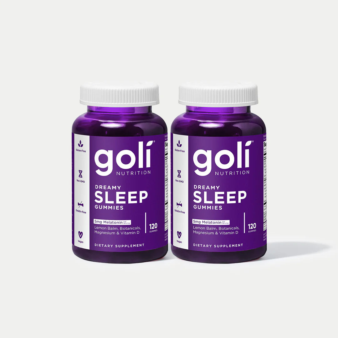 GOLI - DREAMY SLEEP - Melatonin, Lemon Balm Extract, Magnesium, Vitamin D - Gluten Free, Non-GMO, Vegan - (120) Gummies