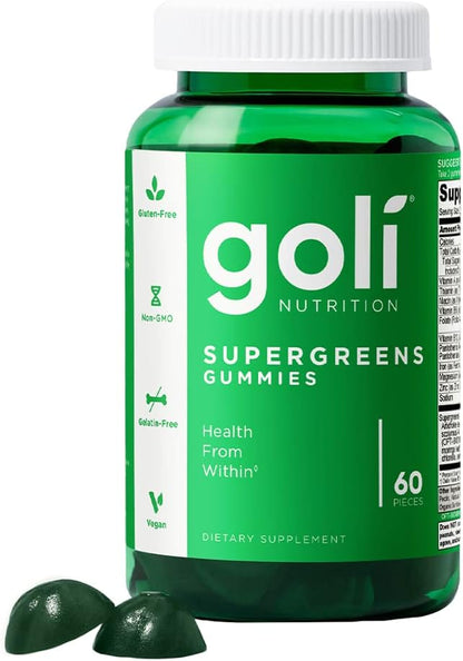 GOLI - SuperGreen Vitamin Gummy - Vitamins, Minerals, Vegan -  (60) Gummies