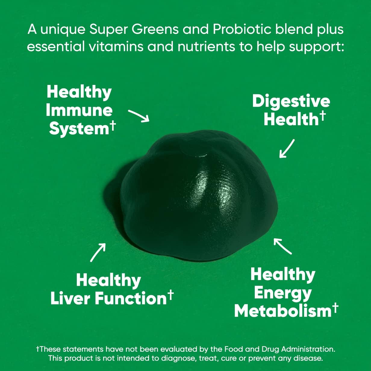GOLI - SuperGreen Vitamin Gummy - Vitamins, Minerals, Vegan -  (60) Gummies