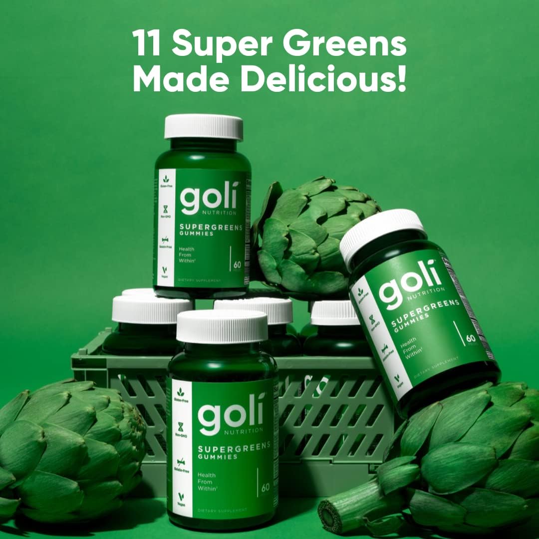 GOLI - SuperGreen Vitamin Gummy - Vitamins, Minerals, Vegan -  (60) Gummies