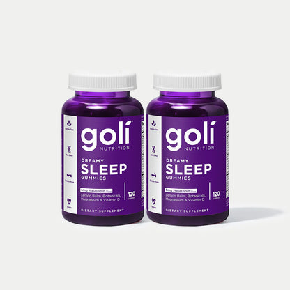 GOLI - DREAMY SLEEP - Melatonin, Lemon Balm Extract, Magnesium, Vitamin D - Gluten Free, Non-GMO, Vegan - (120) Gummies