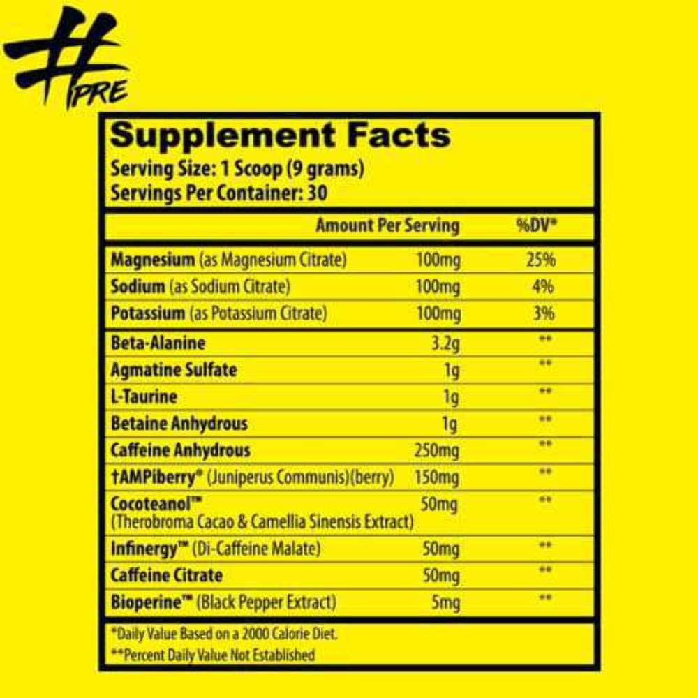 Insane Labz # PRE - Pre-Workout Energy Powder -  Water Bomb (Watermelon), 269g, 30 Servings (Copy)