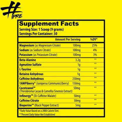 Insane Labz # PRE - Pre-Workout Energy Powder -  Water Bomb (Watermelon), 269g, 30 Servings (Copy)