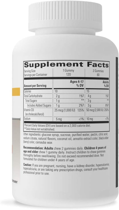 Integrative Therapeutics - Vitamin D Cell Defense Gummies - Immune Support Vitamin D3 Cholecalciferol - Mixed Fruit Flavored - 120 Gummies
