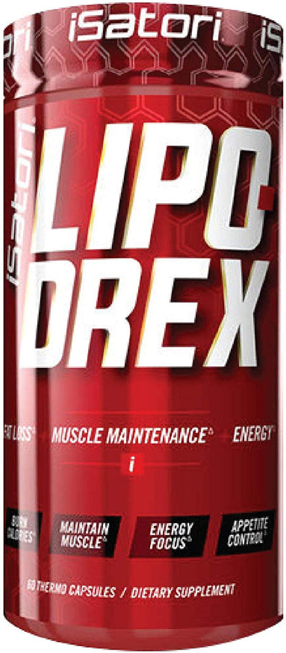 iSatori Lipo-Drex Fat Loss Thermogenic Formula - Focus Blend - Fast Acting Total Body Fat Burner Weight Loss Muscle Maintenance and Appetite Suppressant for Men and Women - 60 Capsules