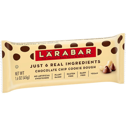 Larabar - Plant Based, Gluten Freen, Vegan - Chocolate Chip Cookie Dough, 16 Bars