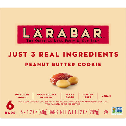 Larabar - Gluten Free Vegan Fruit & Nut Bars - Peanut Butter Cookie,  6 Bars