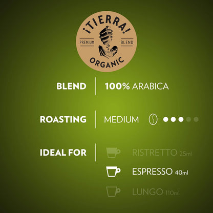 Lavazza ¡Tierra! for Planet Aluminum Capsules Compatible with Nespresso* Original Machines, Medium Espresso Roast, 100% Arabica (60 Capsules)