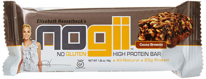 Share NoGii - High Protein Bar, No Gluten, All Natural - Cocoa Brownie, (12) Bars