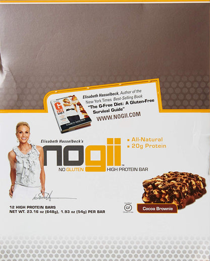 Share NoGii - High Protein Bar, No Gluten, All Natural - Cocoa Brownie, (12) Bars