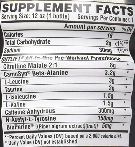 NUTREX - OUTLIFT - Pre-Workout Powerhouse Powder - Fruit Punch, 512g (20 servs)