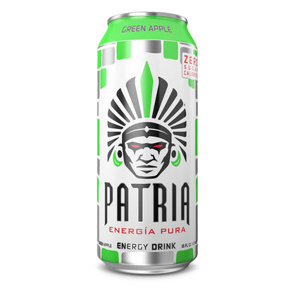 Patria Energia Pura Drink -  100% Natural Flavors, Cane Sugar- 200mg of Caffeine - 16oz Cans, Natural Orange Flavor (12 Pack)