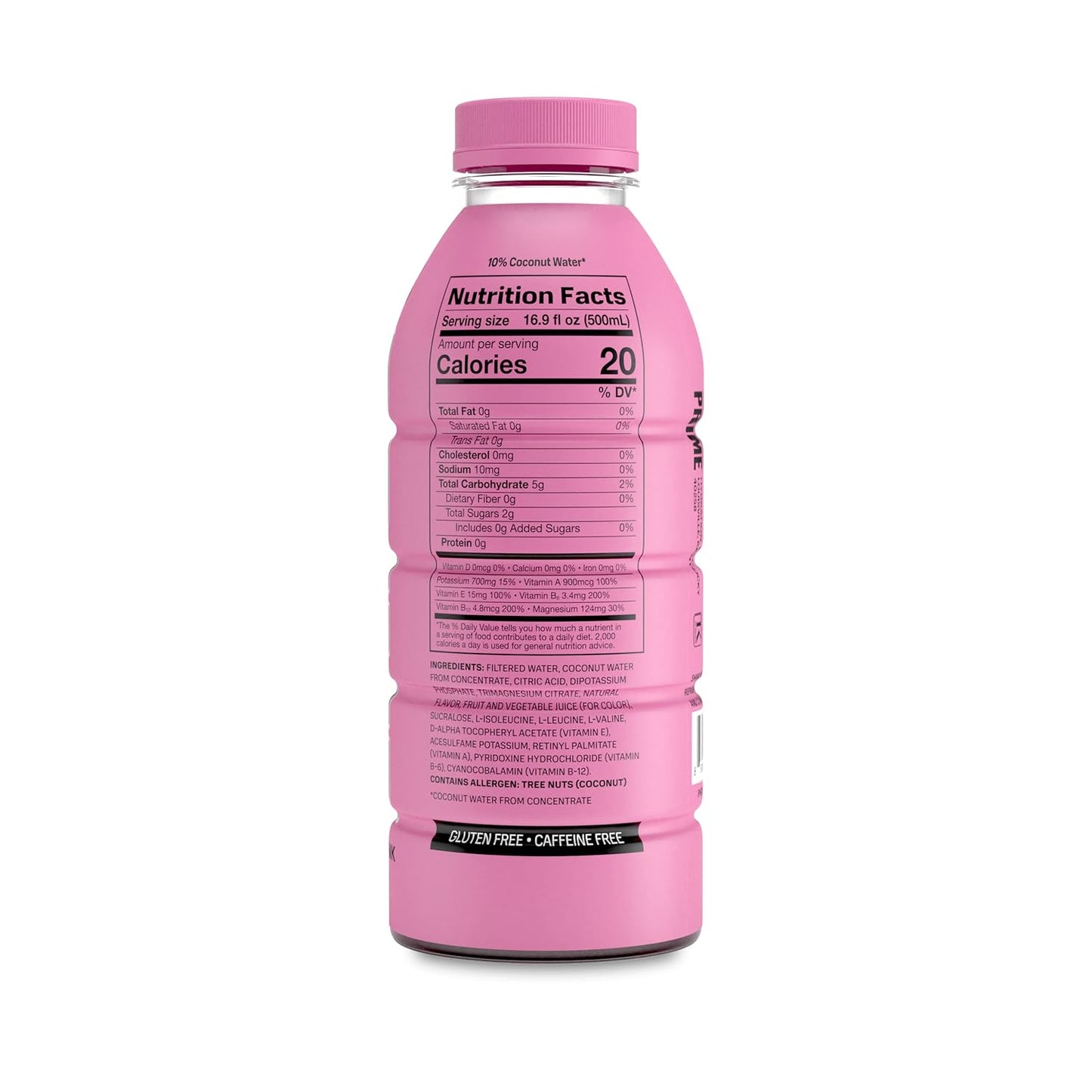 PRIME Hydration - Sports Drinks, Electrolyte Enhanced for Replenishing Fluids, 250mg BCAAs, B Vitamins, Antioxidants, Low Sugar - STRAWBERRY WATEREMELON, 16.9 Fl Oz (12 Pack)