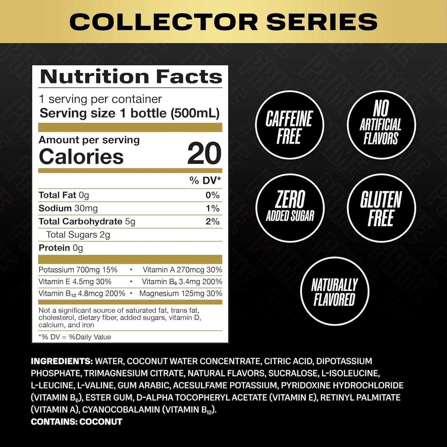 PRIME Hydration - Sports Drinks, Electrolyte Enhanced for Replenishing Fluids, 250mg BCAAs, B Vitamins, Antioxidants, Low Sugar - COLLECTOR SERIES, 16.9 Fl Oz (12 Pack)