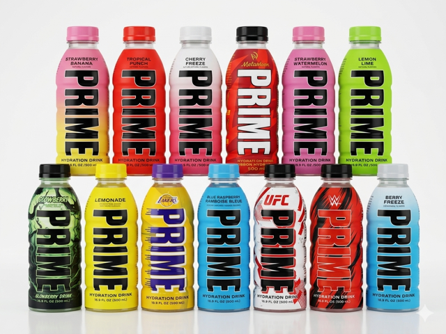 PRIME Hydration - Electrolytes Enhanced Sports Drink With BCAA, Antioxidants - Variety Pack, 16.9oz (12 Bottles)