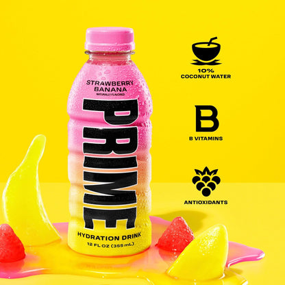 PRIME Hydration - Electrolytes Enhanced Sports Drink With BCAA, Antioxidants - Variety Pack, 16.9oz (12 Bottles)