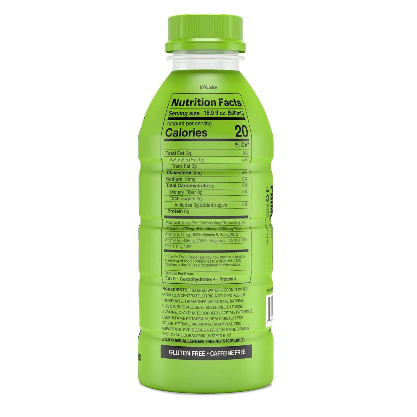 PRIME Hydration - Sports Drinks, Electrolyte Enhanced for Replenishing Fluids, 250mg BCAAs, B Vitamins, Antioxidants, Low Sugar - LEMON LIME, 16.9 Fl Oz (12 Pack)