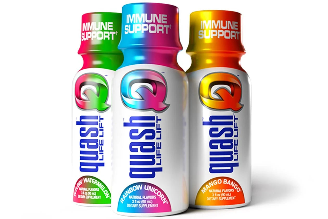 VPX BANG - QUASH Immune Boost & Support, With Vitamins, Elderberry, Zinc, Electrolytes - 3oz Shot - 12-Pack (Cotton Candy)