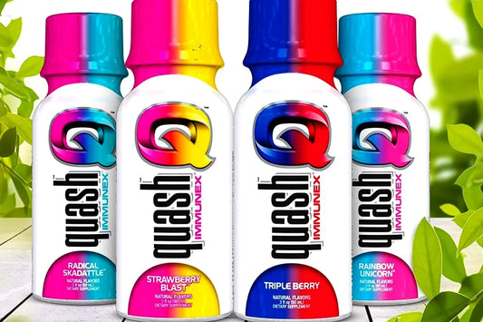 VPX BANG - QUASH Immune Boost & Support, With Vitamins, Elderberry, Zinc, Electrolytes - 3oz Shot - 12-Pack (Cotton Candy)