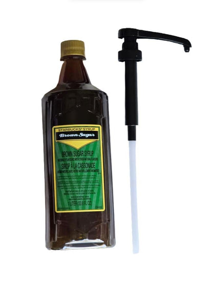 Starbucks Brown Sugar Syrup - Authentic Peppermint Syrup Premium Taste - Same as Used In Stores - Perfect for Coffee, Lattes, Mochas, and Desserts - 1 Liter (33.8 fl oz) Bottle - Combo With Pump