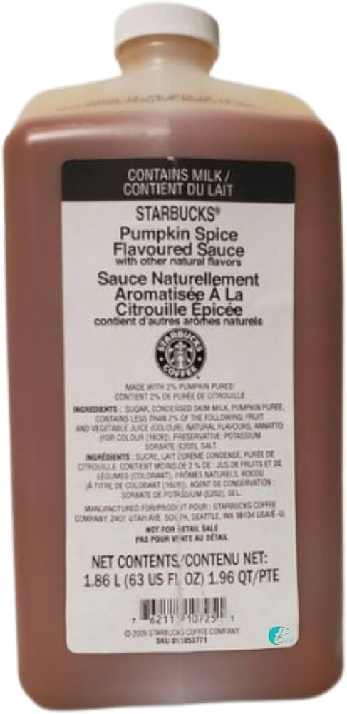 Starbucks - Pumpkin Spice Flavoring Sauce - Coffee, Dessert, Frappuccino - 63 oz